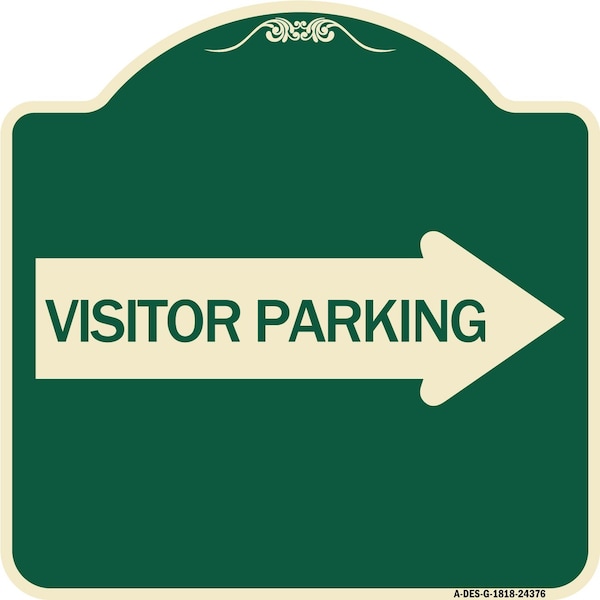 Signmission Visitor Parking With Right Arrow Heavy-Gauge Aluminum Architectural Sign, 18" x 18", G-1818-24376 A-DES-G-1818-24376 - main